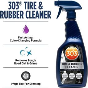 img 3 attached to 🔆 303 Tire and Rubber Cleaner: Preps Tires for Dressing with Fast Acting Foaming Formula - Removes Tire Browning for All Rubber and Vinyl - 32 fl. oz. (30579CSR)