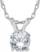 14k white gold pendant necklace featuring a natural 3/8 ct solitaire diamond logo