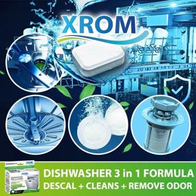 img 1 attached to 🔆 XROM High Efficiency Natural Dishwasher Cleaner and Descaler: Say Goodbye to Odors, Hard Water Stains, Limescale, and Detergent Build-Up - 6 Tablets