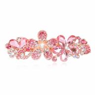 pink rhinestone hairpin clip with flower design - sankuwen hair accessories (style b) logo