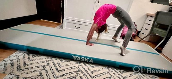 img 1 attached to Air Gymnastics Mat 10/13Ft Inflatable Training Mats 4In Thickness Electric Pump Cheerleading Yoga Beach Home Use review by Alex Tinker