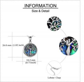 img 1 attached to Sterling Silver Abalone Shell Tree Of Life Locket Necklace - Holds Pictures, Perfect Christmas Gift For Women & Girls!