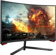 fiodio 24h3g adaptive sync curved gaming monitor - 165hz, 🖥️ frameless, tilt adjustment, blue light filter - includes free tearing, hd, ‎24h3g-us logo