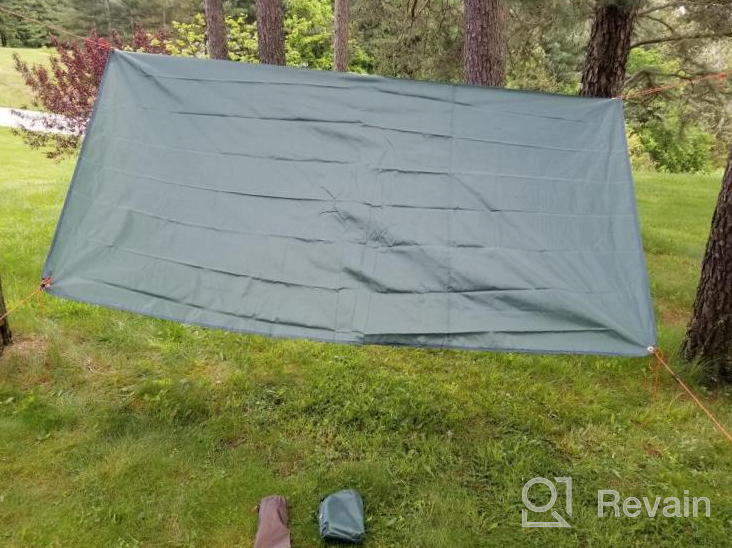 img 1 attached to Waterproof Tarp Tent Footprint For Camping And Backpacking With Hammock Rain Fly Cover - Heavy Duty Shelter Canopy, Small Pool Tarp, Beach And Picnic Mat By TRIWONDER review by Paul Dye