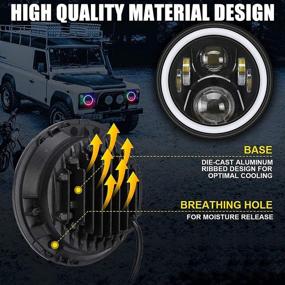 img 2 attached to 7'' RGB LED Headlight With Halo Angel Eyes + 9'' Round JL Mounting Bracket W/ Amber Turn Signal Light Remote Control For Jeep Wrangler JL/JLU/JT 2018-2021