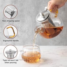 img 3 attached to 🍵 Thickened Removable 1200ml Teapot Infuser for Enhanced Brewing