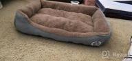 img 1 attached to PUPPBUDD Comfortable and Machine Washable Dog Bed for Large Dogs - Rectangle Dog Sofa with Nonskid Bottom Ideal for Medium and Multiple Large Dogs review by Derrick Villarreal