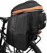 expandable ibera pakrak trunk bag with 2-in-1 panniers, quick release clip-on design, and detachable shoulder strap for commuter bikes logo