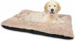ultra soft dog crate bed for calming and comfort, anti-slip washable kennel mat for small, medium, and extra large dogs, anti-anxiety dog pad for sleeping, 23" x 18", beige - joejoy logo