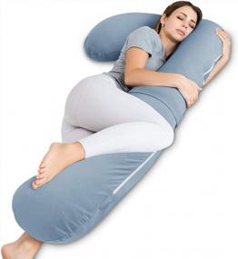 img 4 attached to Pregnancy Must-Have: INSEN Cooling Maternity Pillow For Sleeping & Support - L Shaped Body Pillow For Pregnant Women