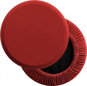img 4 attached to 2-Pack LUSHVIDA Round Bar Stool Covers - Super Soft, Washable Elastic Cushion Slipcovers For Dia.12-14" Chairs