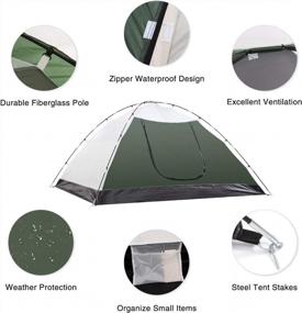 img 1 attached to 3-4 Person 3-Season Lightweight Camping/Traveling Tent - SEMOO Double Layer With Carry Bag
