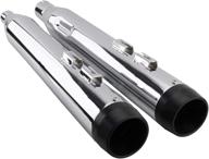 🔊 classic chrome megaphone slip on mufflers for touring bikes логотип