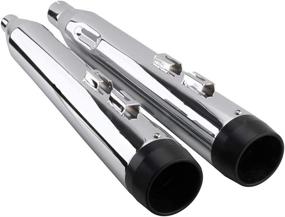 img 4 attached to 🔊 Classic Chrome Megaphone Slip On Mufflers for Touring Bikes