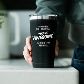 img 2 attached to Christmas Cheer For Men: Celebrate Greatness With A 16Oz 'Sometimes You Forget You'Re Awesome' Coffee Mug - Ideal Congratulations Gifts For Husbands, Dads, Friends And Colleagues