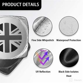 img 1 attached to JJHM Black Union Jack Accessories Mini Cooper Clubman Countryman Windshield Sunshade Fit For F54 F55 F56 F60 R55 R56 R57 R58 R59 R60 R61