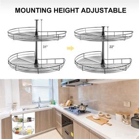 img 1 attached to 📦 VEVOR 28" Kidney Shaped Chrome Corner Organizer - Kitchen Cabinet Blind Corner 2-Shelf Stainless Steel Lazy Susan Replacement Shelf - Silver Blind Corner Shelf, Supports 36 lbs