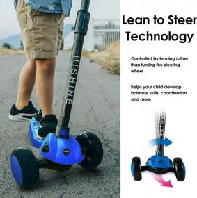 img 1 attached to 🛴 Kids 3-Wheel Scooter for Ages 3-5, LED Light Up Wheels, Adjustable Height, Lean to Steer, Extra Wide Deck, Rear Brake - Ideal for Boys and Girls