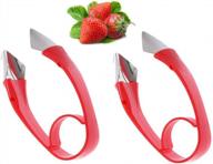 effortlessly remove stems with ruibo strawberry/tomato corer and huller - easy-to-use fruit gadgets for your kitchen, red 2 pack logo