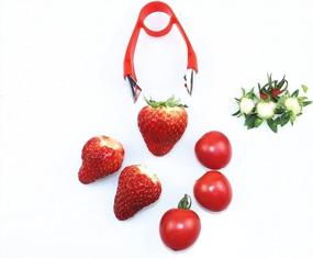 img 3 attached to Легко удаляйте стебли с помощью Ruibo Strawberry/Tomato Corer и Huller - простые в использовании фруктовые гаджеты для вашей кухни, красный 2 шт.