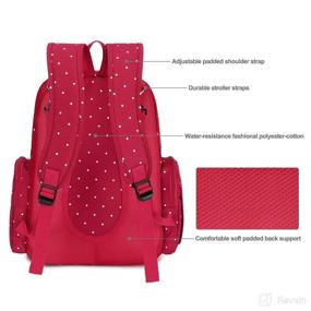 img 1 attached to Qimiaobaby Diaper Bag Backpack: Multifunctional, Large-Capacity Travel Diaper Storage Bag with Red Dots