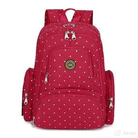 img 3 attached to Qimiaobaby Diaper Bag Backpack: Multifunctional, Large-Capacity Travel Diaper Storage Bag with Red Dots