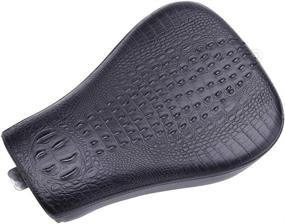 img 1 attached to Black Crocodile Motorcycle Front Driver Solo Seat Rear Passenger Pillion Pad For Sportster 48 72 Iron 883 XL883 Forty Eight XL1200 Seventy Two 1200