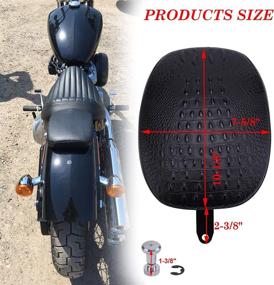 img 2 attached to Black Crocodile Motorcycle Front Driver Solo Seat Rear Passenger Pillion Pad For Sportster 48 72 Iron 883 XL883 Forty Eight XL1200 Seventy Two 1200