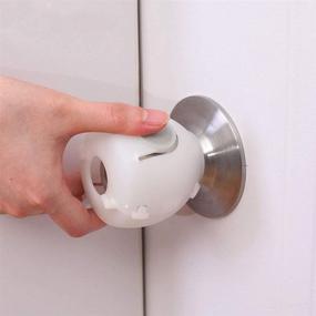 img 1 attached to 🔒 QT BABY Universal Fit Door Knob Covers: Upgraded Design, Easy Grip & Childproof Safety Cover for Kids - Pack of 8, Round Shape, White