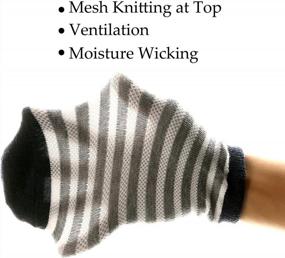 img 3 attached to 6 Pairs Of Mottee&Zconia Air Fresh Cotton Short Ankle Socks With Non-Slide Mesh Body And Strip Design, Perfect For Men And Women, Size M