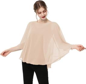 img 1 attached to 🧣 Stylish Chiffon Shrugs Poncho Capelets - Ladies' Accessories in Scarves & Wraps