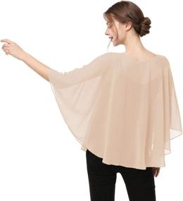 img 3 attached to 🧣 Stylish Chiffon Shrugs Poncho Capelets - Ladies' Accessories in Scarves & Wraps