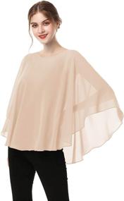 img 4 attached to 🧣 Stylish Chiffon Shrugs Poncho Capelets - Ladies' Accessories in Scarves & Wraps