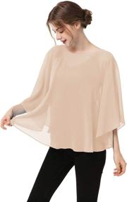 img 2 attached to 🧣 Stylish Chiffon Shrugs Poncho Capelets - Ladies' Accessories in Scarves & Wraps