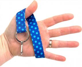 img 2 attached to Get A Secure Hold On Your Keys With Buttonsmith'S Short Blue Dots Wristlet Key Chain Lanyard - Made In The USA