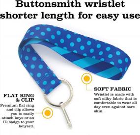 img 3 attached to Get A Secure Hold On Your Keys With Buttonsmith'S Short Blue Dots Wristlet Key Chain Lanyard - Made In The USA
