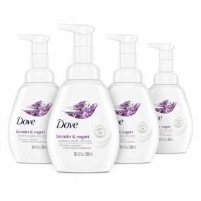 img 4 attached to Dove Nourishing Foaming Hand Wash For Clean And Softer Hands Lavender And Yogurt Cleanser That Washes Away Dirt And Germs 10.1 Oz 4 Count