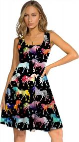 img 4 attached to Fanient Women'S Printed Sleeveless Sundress With A-Line Midi Cut And Scoop Neck For Casual Chic Style