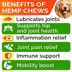 img 3 attached to Hemp Chews With Glucosamine For Dogs - Natural Hip & Joint Supplement With Hemp Oil, Turmeric, MSM, & Chondroitin - Supports Mobility - Made In USA With Bacon Flavor