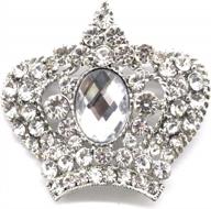 👑 silver crystal 2-inch rhinestone crown brooch - belagio enterprises - 1 piece logo