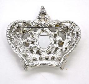 img 2 attached to 👑 Silver Crystal 2-inch Rhinestone Crown Brooch - Belagio Enterprises - 1 Piece