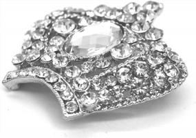 img 3 attached to 👑 Silver Crystal 2-inch Rhinestone Crown Brooch - Belagio Enterprises - 1 Piece