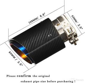 img 4 attached to 🚀 Vechkom 2.5'' Inlet Exhaust Tip: Stainless Steel & Carbon Fiber Car Tail Pipe, Glossy Black (Outlet 3.5'') - A Perfect Upgrade for Enhanced Style and Performance!