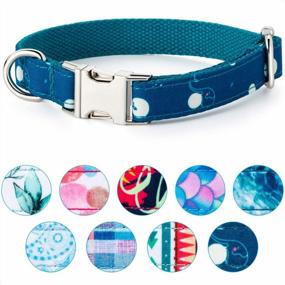 img 4 attached to Cute Elephant Blue Dog Collar For Small And Medium Dogs - Soft And Durable Webbing Collar By VIILOCK