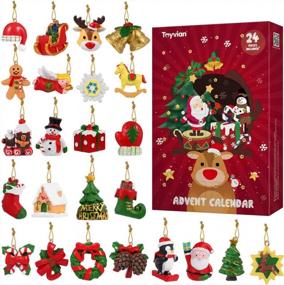 img 4 attached to Toyvian Advent Calendar 2021,24Pcs Hanging Ornaments Christmas Animals Relief Toys,Xmas Christmas Decorations For Wall Christmas Tree