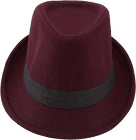 img 2 attached to Stay Classy With FALETO'S Unisex 20S Trilby Fedora Hat - Perfect For Casual Jazz Or Manhattan Vibes