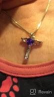 img 1 attached to Angel Birthstone Heart Cross Necklace with Cubic Zirconia Wings for Girls, Women, and Kids! Perfect Valentine's and Birthday Gift. review by Rachel Mercer
