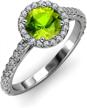 14k white gold peridot and diamond halo engagement ring - 1.48 ct tw, si2-i1 clarity, g-h color by trijewels logo