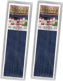 img 4 attached to Holiday Pencil Set For Kids - 14 USA Made #2 Pencils With Fun Christmas Designs, Ideal Gift For School, Home, Or Office, Perfect Stocking Stuffer By Toys For Tots
