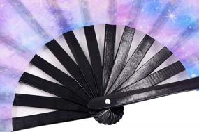 img 1 attached to Galaxy-Design Amajiji Large Folding Fan: Bamboo & Nylon Hand Fans For Women/Men - Perfect Gift Idea!
